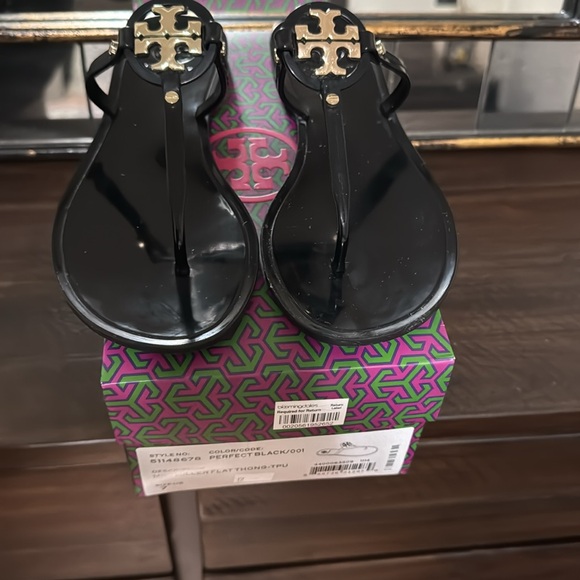 Tory Burch Mini Miller Black Thong Sandals - Picture 3 of 5